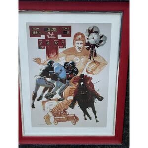 Texas Tech University TTU Red Raiders Football Paul Milosevich Framed Art Print